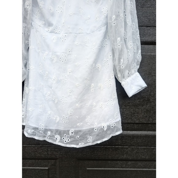 Modcloth Eyelet Lace Mini Dress in White - Picture 7 of 10